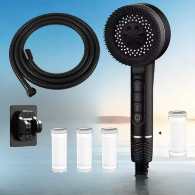 pommeau de douche anti calcaire-cleanshowerhead-kit noir